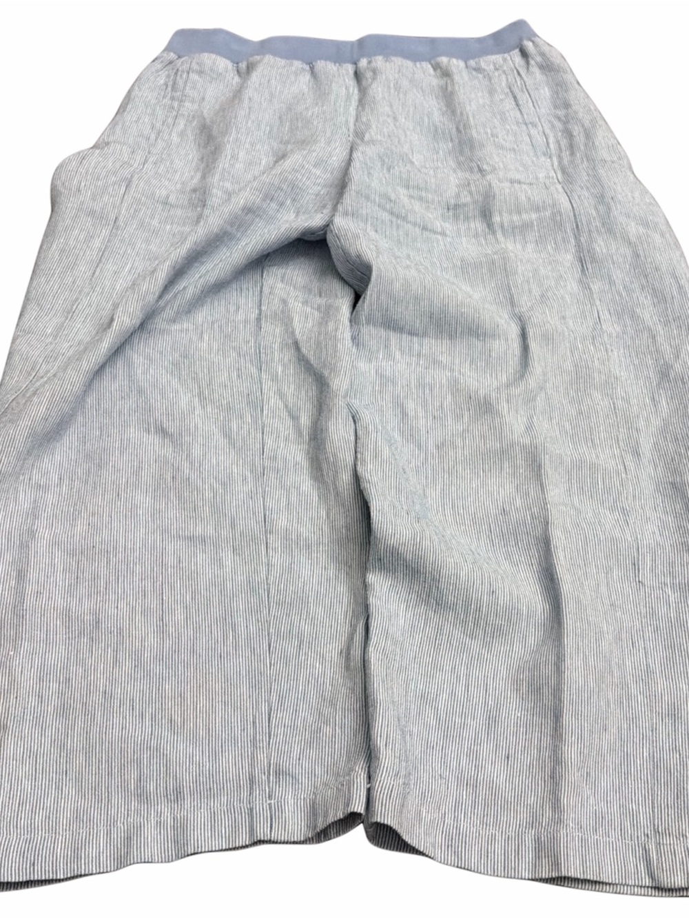 Women’s J.Jill Light Blue Pinstripe Wide-Leg Linen Pants S Boho Lagen